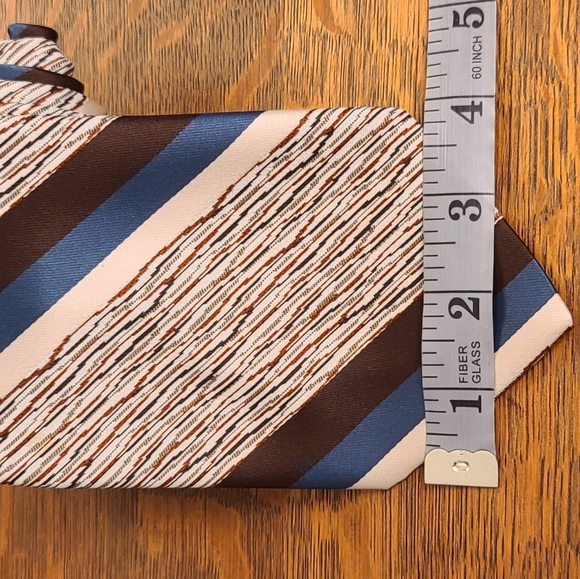 Vintage J. C. Penny Contemporary Blue Brown Tie - Picture 2 of 7